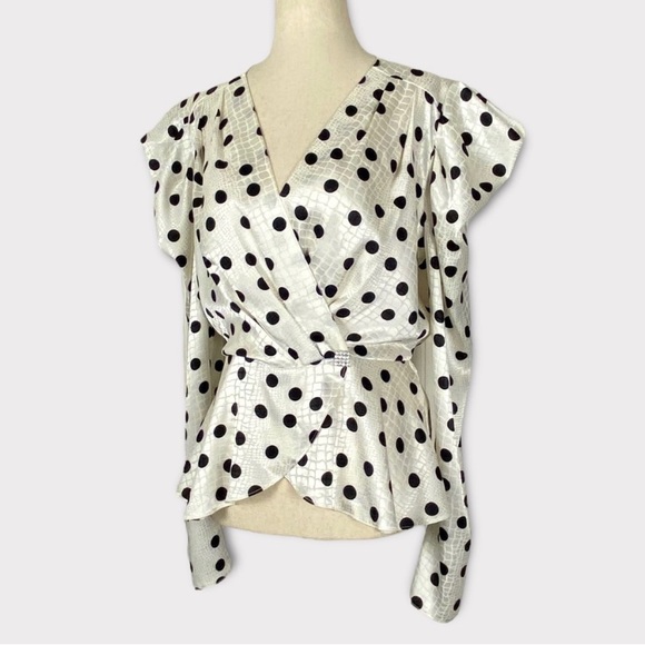 COPY - Polka Dot Satin Blouse - Picture 3 of 9